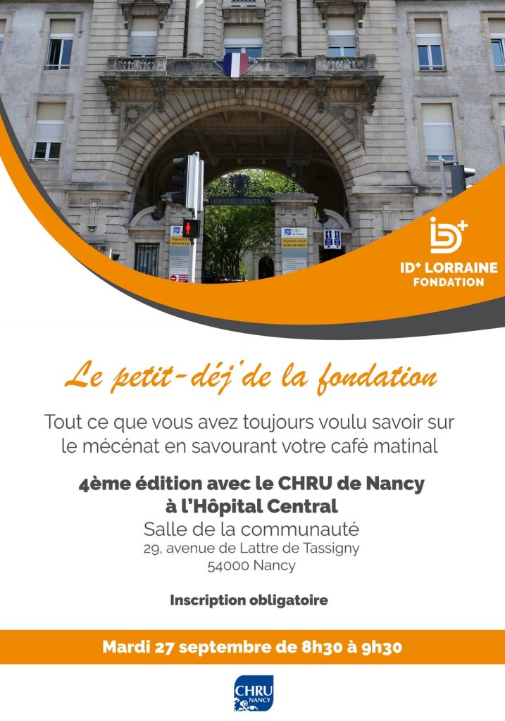 Affiche 4e petit-déjeuner Fondation ID+ Lorraine